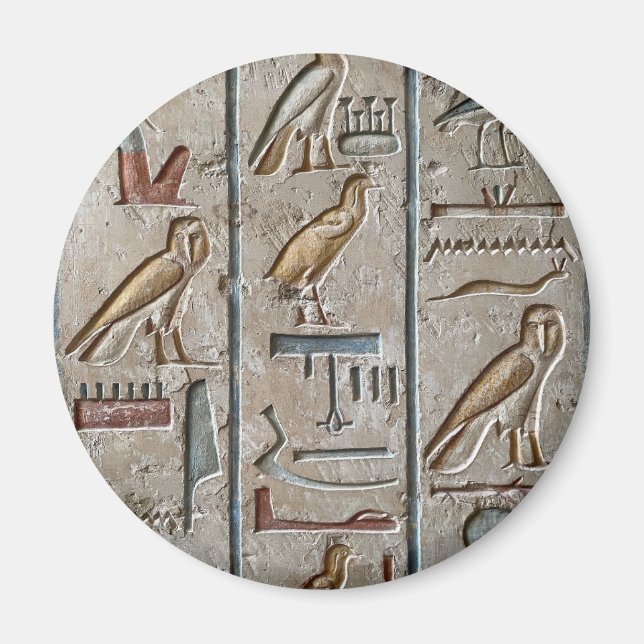 Altes Ägypten graviert Hieroglyphisches Geschenk Magnet (Vorne)