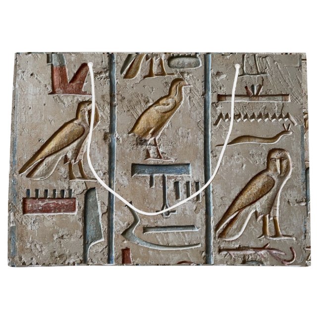 Altes Ägypten Hieroglyphische Gravur Pharoah Gesch Große Geschenktüte (Vorderseite)