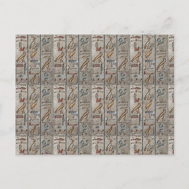 Altes Ägypten Hieroglyphische Gravur Pharoah Gesch Postkarte (Vorderseite)