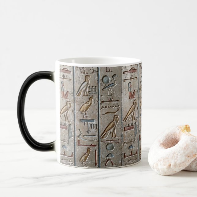Altes Ägypten Hieroglyphische Sprache Gravur Pharo Verwandlungstasse (Mit Donut)