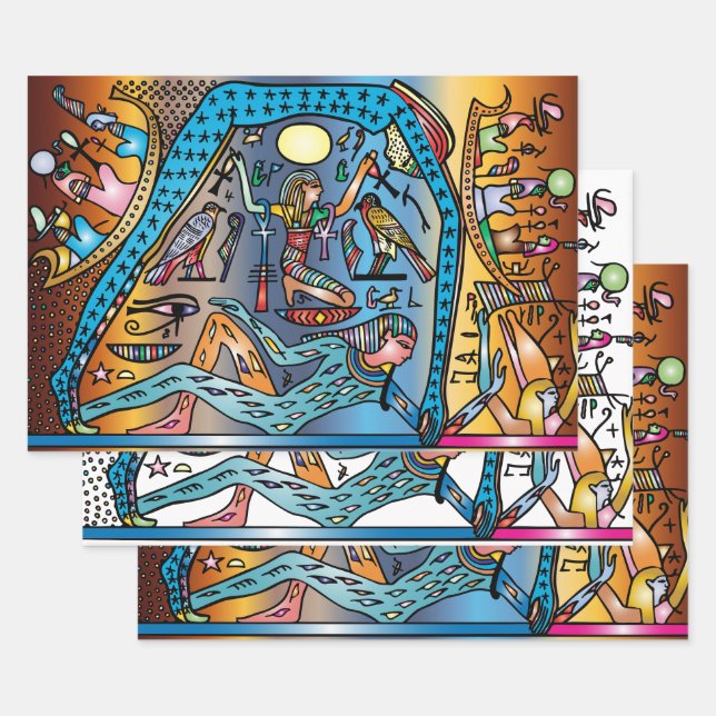 Altes Ägypten Kunst Gott Geb unterstützt Nut in He Geschenkpapier Set (Set)