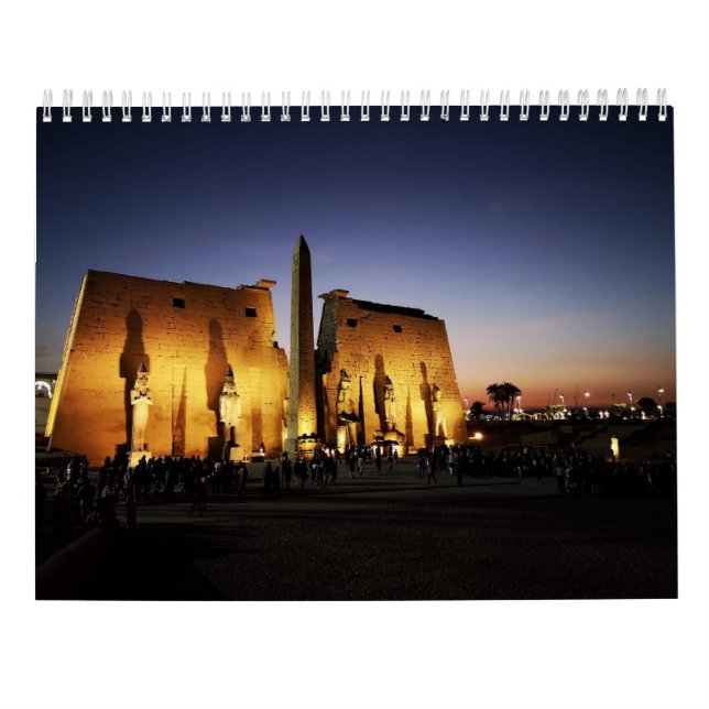 Altes Ägypten mit Pyramiden, Sphinx-Tempel-Kalende Kalender (Rückseite)