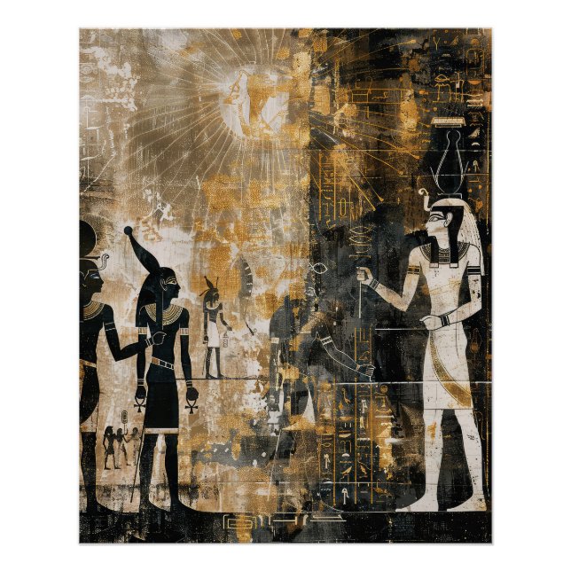 Altes Ägypten Pharao Segen der Sonne Gott Poster (Vorderseite)