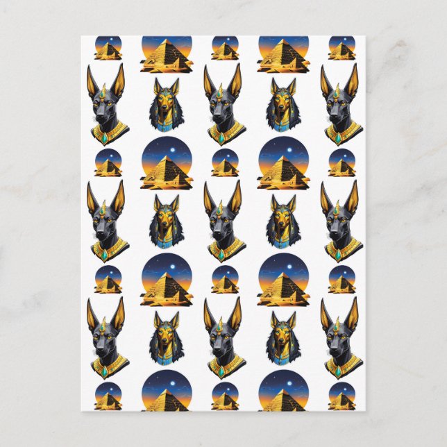 Altes Ägypten Pyramide Anubis Muster Design  Postkarte (Vorderseite)