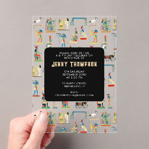 Altes Ägypten Vintage ägyptische Geburtstagspartei Acryleinladungen