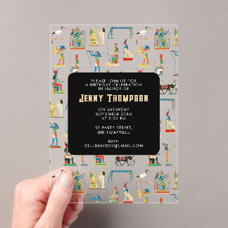 Altes Ägypten Vintage ägyptische Geburtstagspartei Acryleinladungen