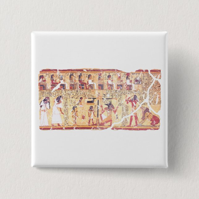 Altes ägyptisches Buch der Toten, das die Hea wieg Button (Vorderseite)