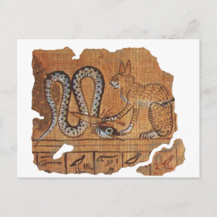 Altes ägyptisches Buch der Toten Ra & Apophis Postkarte