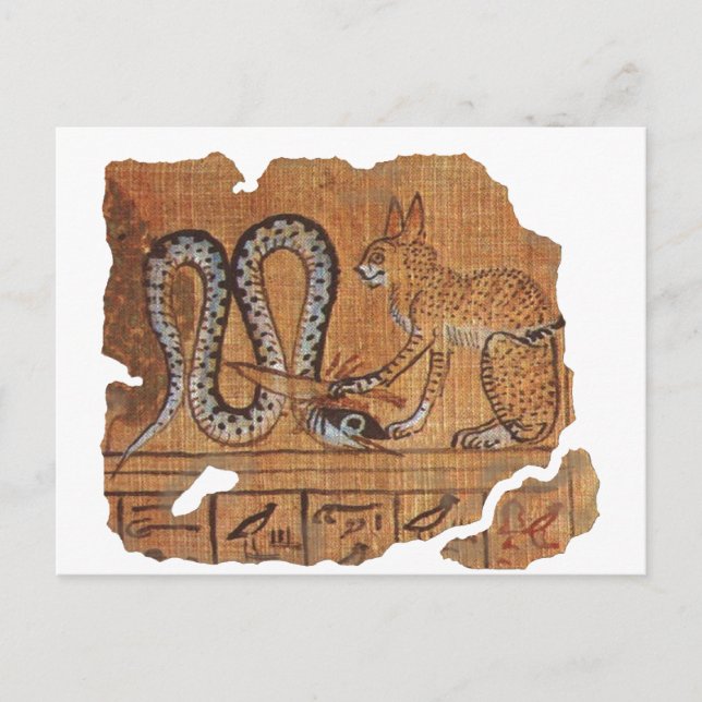 Altes ägyptisches Buch der Toten Ra & Apophis Postkarte (Vorderseite)