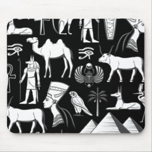 Altes ägyptisches Hieroglyphen-Symbolmuster Mousepad