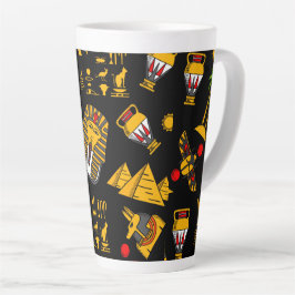 Altes ägyptisches Hieroglyphenmuster Hintergrund Milchtasse
