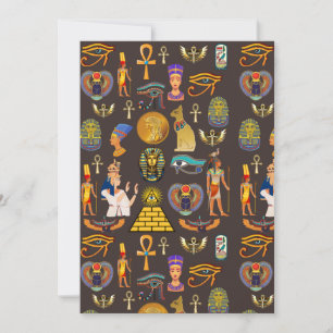 Altes ägyptisches Hieroglyphenmuster-Symbol Feiertagskarte