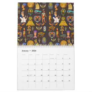Altes ägyptisches Hieroglyphenmuster-Symbol       Kalender