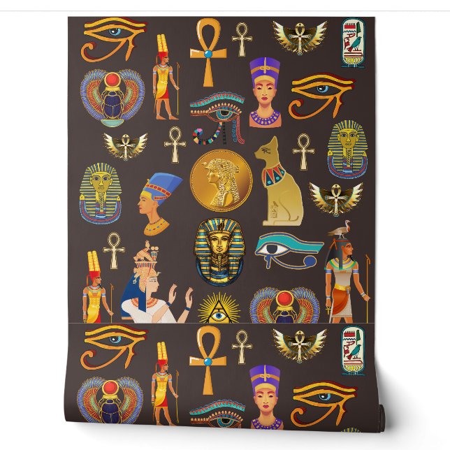 Altes ägyptisches Hieroglyphenmuster-Symbol    Tapete (Abrollen)