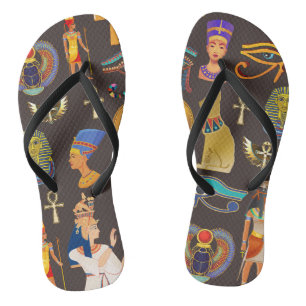 Altes ägyptisches Hieroglyphisches Muster Flip Flops