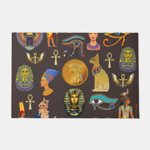 Altes ägyptisches Hieroglyphisches Muster Fußmatte