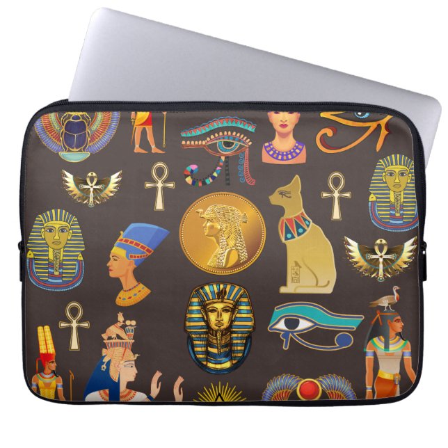 Altes ägyptisches Hieroglyphisches Muster Laptopschutzhülle (Vorderseite)