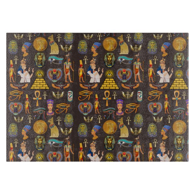 Altes ägyptisches Hieroglyphisches Muster Schneidebrett (Vorderseite)