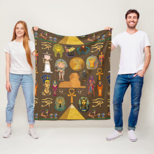 Altes ägyptisches Hieroglyphisches Muster-Symbol Fleecedecke