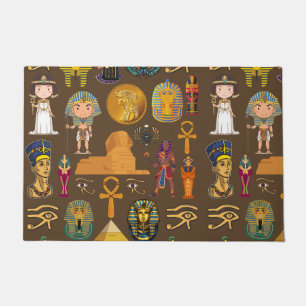 Altes ägyptisches Hieroglyphisches Muster-Symbol Fußmatte