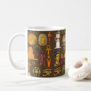 Altes ägyptisches Hieroglyphisches Muster-Symbol Kaffeetasse