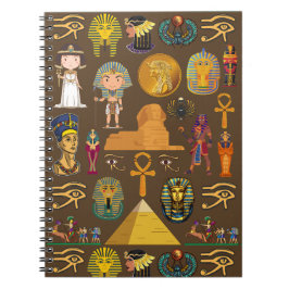 Altes ägyptisches Hieroglyphisches Muster-Symbol Notizblock