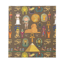 Altes ägyptisches Hieroglyphisches Muster-Symbol Notizblock