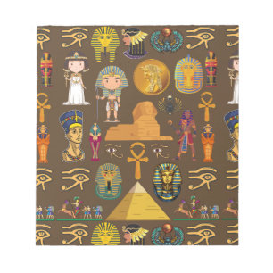Altes ägyptisches Hieroglyphisches Muster-Symbol Notizblock