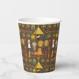 Altes ägyptisches Hieroglyphisches Muster-Symbol Pappbecher