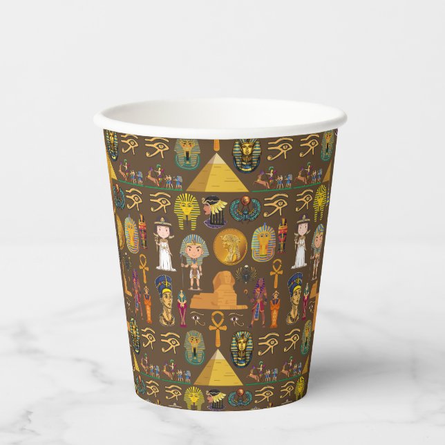 Altes ägyptisches Hieroglyphisches Muster-Symbol Pappbecher (Vorderseite)