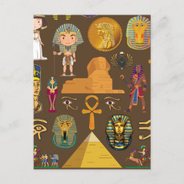 Altes ägyptisches Hieroglyphisches Muster-Symbol Postkarte