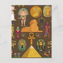 Altes ägyptisches Hieroglyphisches Muster-Symbol Postkarte