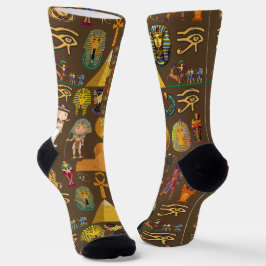 Altes ägyptisches Hieroglyphisches Muster-Symbol Socken