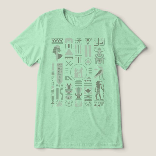 Altes ägyptisches Hieroglyphs Shirt Tri-Blend (Design Vorderseite)