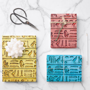 Altes ägyptisches Hieroglyphs Wrapping Paper Set Geschenkpapier Set
