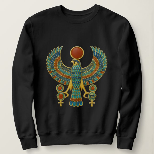 Altes Ägyptisches Horus-Geflügelter Sonnengott Gra Sweatshirt (Design vorne)