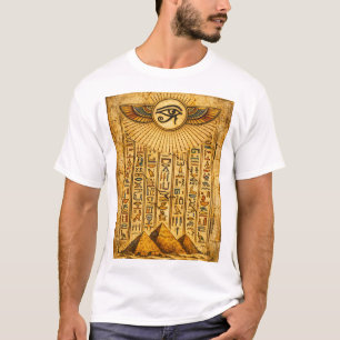 Altes ägyptisches Horusauge – Hieroglyphische Pyra T-Shirt