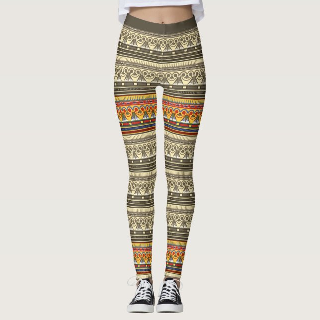 Altes ägyptisches Muster Leggings (Vorderseite)