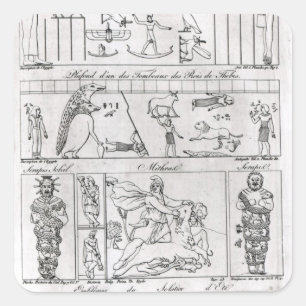 Altes ägyptisches und persisch quadratischer aufkleber
