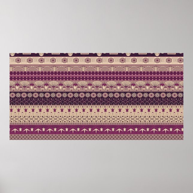 Altes ägyptisches Zierstamm nahtloses Muster. Poster (Vorne)