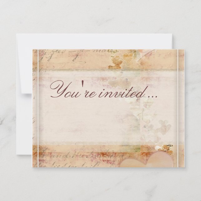 Altes altmodisches Hochzeitsdesign Einladung (Vorderseite)
