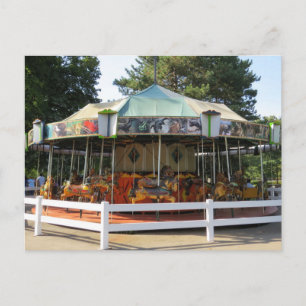 Altes Antikes Karussell-Merry-Go-Round Feiertagspostkarte