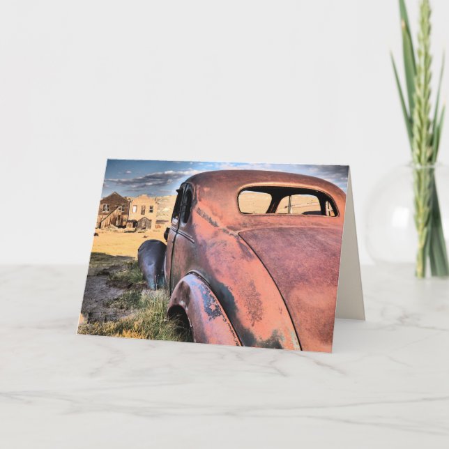 Altes antikes Rotes Auto, Bodie CA Blank Gruß Karte (Vorderseite)