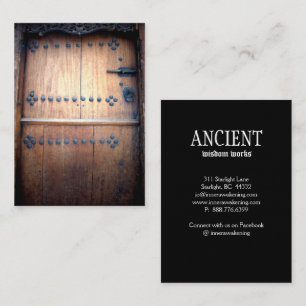 Altes antikes Tür-Holz Vintag Visitenkarte
