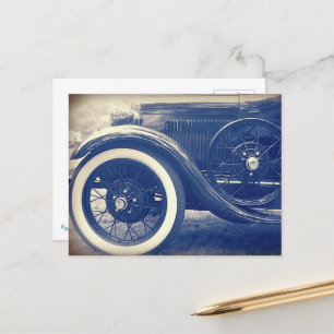 Altes Antiquitäten Auto Blau Postkarte