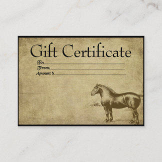 Altes Arbeitspferd - Prim Geschenkgutschein Karten