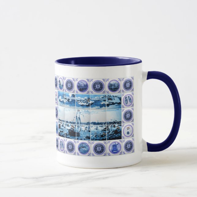 Altes Art-Fliesen-Wandgemälde Hollands Delftware Tasse (Rechts)