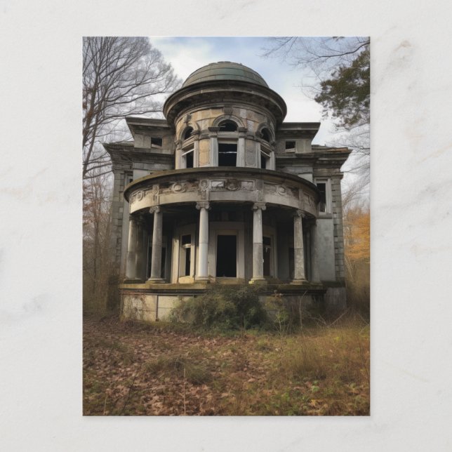 Altes, aufgegebenes Landhaus Postkarte (Vorderseite)