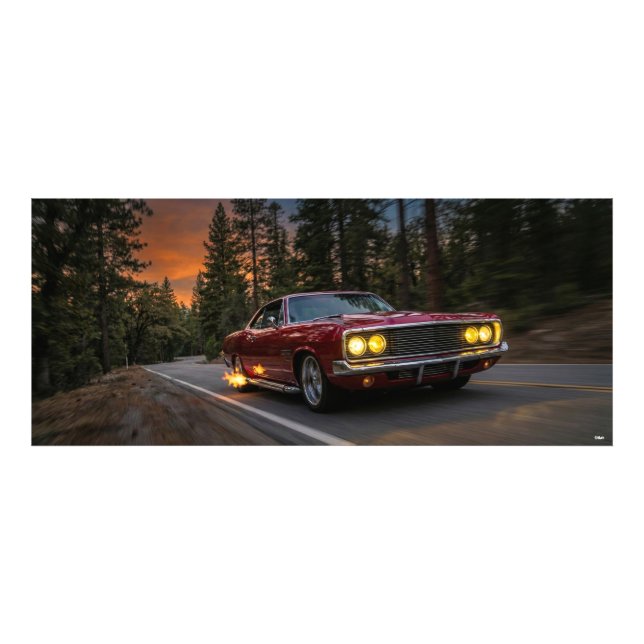 Altes Auto auf der Straße  Fotodruck (Vorne)