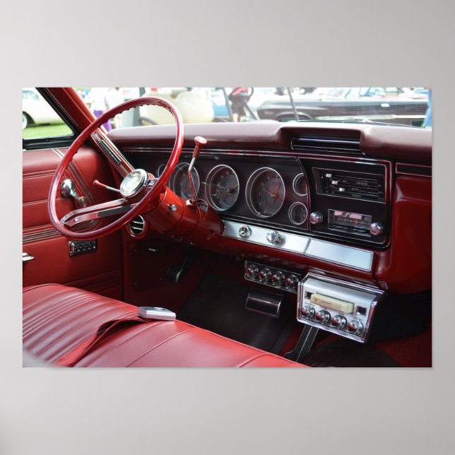 Altes Auto mit 8 Gleisen Poster (Vorne)